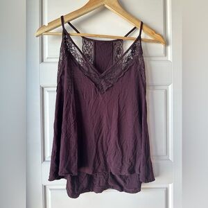 American Eagle Outfitters Lace Trim Plum Cami